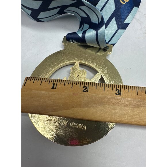 Walt Disney Coast To Coast Race Challenge Gold Medal With Satin Ribbon - Picture 6 of 6